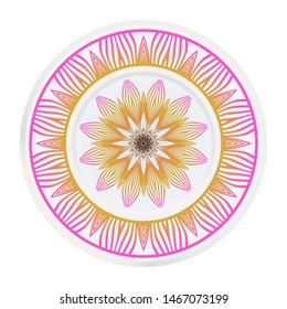 decorative plates for interior design. Empty dish, porcelain plate mock up design. Vector illustration.