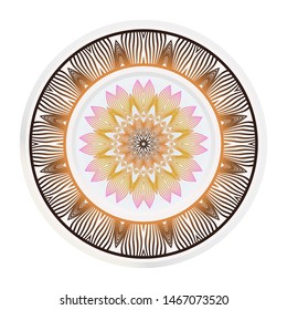 decorative plates for interior design. Empty dish, porcelain plate mock up design. Vector illustration.
