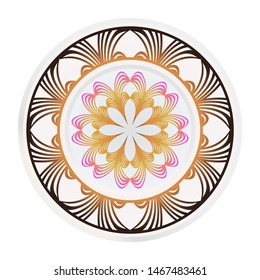 decorative plates for interior design. Empty dish, porcelain plate mock up design. Vector illustration.