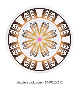 decorative plates for interior design. Empty dish, porcelain plate mock up design. Vector illustration.