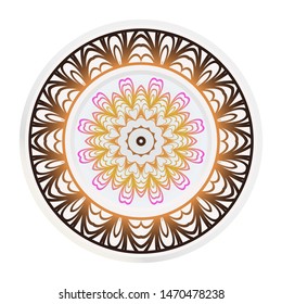 decorative plates for interior design. Empty dish, porcelain plate mock up design. Vector illustration.