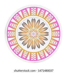 decorative plates for interior design. Empty dish, porcelain plate mock up design. Vector illustration.