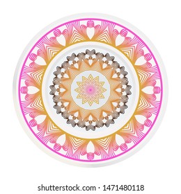 decorative plates for interior design. Empty dish, porcelain plate mock up design. Vector illustration.