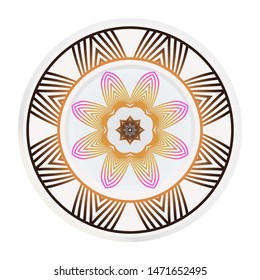 decorative plates for interior design. Empty dish, porcelain plate mock up design. Vector illustration.