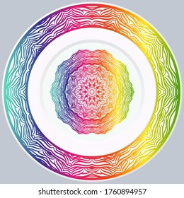 decorative plates for interior design. Empty dish, porcelain plate mock up design. Vector illustration.