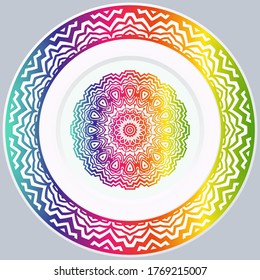 decorative plates for interior design. Empty dish, porcelain plate mock up design. Vector illustration.