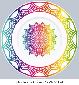 decorative plates for interior design. Empty dish, porcelain plate mock up design. Vector illustration.