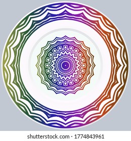 decorative plates for interior design. Empty dish, porcelain plate mock up design. Vector illustration.