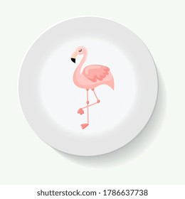 platos decorativos para el diseño interior. Plato vacío, placa de porcelana burlándose del diseño. Ilustración vectorial. Platos decorativos con estampados adornados.