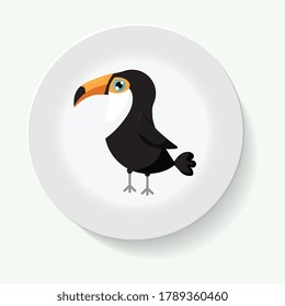 decorative plates for interior design. Empty dish, porcelain plate mock up design. Vector illustration. 