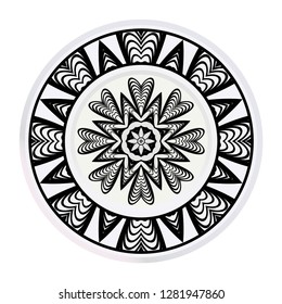 decorative plates for interior design. Tribal ethnic ornament with mandala. Vector illustration