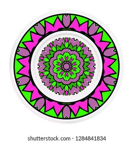 decorative plates for interior design. Tribal ethnic ornament with mandala. Vector illustration