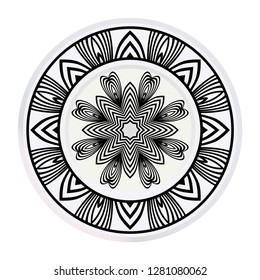 Decorative plates with Mandala ornament patterns. Home decor background. Vector illustration.