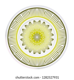 Decorative plates with Mandala ornament patterns. Home decor background. Vector illustration.