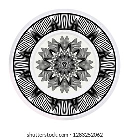 Decorative plates with Mandala ornament patterns. Home decor background. Vector illustration.