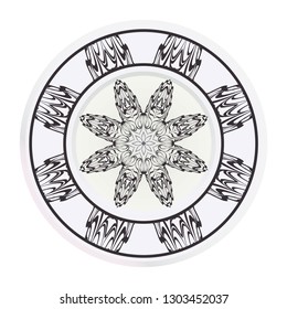 Decorative plates with Mandala ornament patterns. Home decor background. Vector illustration.