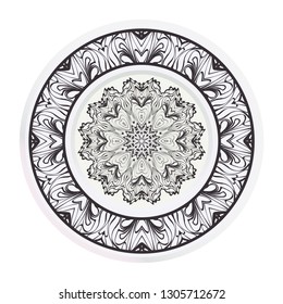 Decorative plates with Mandala ornament patterns. Home decor background. Vector illustration.