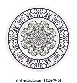 Decorative plates with Mandala ornament patterns. Home decor background. Vector illustration.