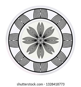 Decorative plates with Mandala ornament patterns. Home decor background. Vector illustration.