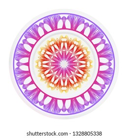 Decorative plates with Mandala ornament patterns. Home decor background. Vector illustration.