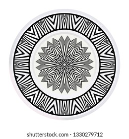 Decorative plates with Mandala ornament patterns. Home decor background. Vector illustration.