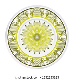 Decorative plates with Mandala ornament patterns. Home decor background. Vector illustration.