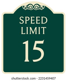 Decorative playground rules and safety sign speed limit