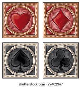 decorative playing card symbols set 
