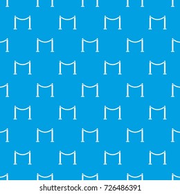 Decorative poles with tape pattern repeat seamless in blue color for any design. Vector geometric illustration