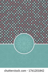 Fondo decorativo de puntos polka con un diseño de mandala
