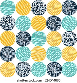 Decorative polka dot pattern. Vector seamless pattern.