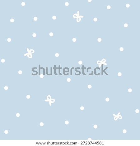 Decorative polka dot vector background. Fabric and surface pattern design with cute simple bows and points. Retro seamless pattern. Cottage aesthetic vintage groovy allover print.