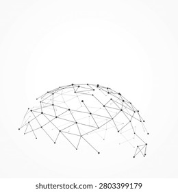 Decorative polygonal semi sphere illustration for editorial graphics, creative layouts, and modern visual branding.