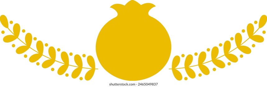 Decorative pomegranate vector decoration. Use for harvest events, jewish holidays