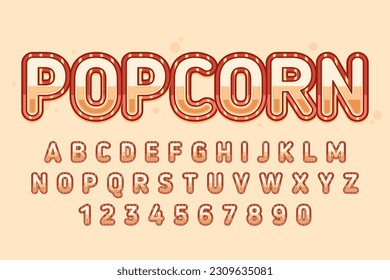 decorative popcorn editable text effect vector design