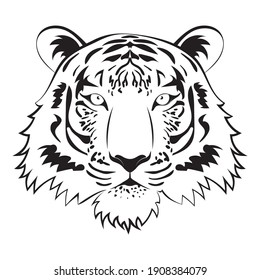 Decorative Portrait Tiger Line Art Design Stock Vector (Royalty Free ...