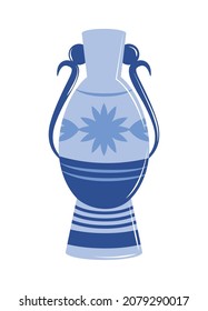 decorative pottery vase icon flat