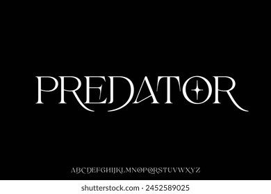 Decorative predator serif alphabet display font vector