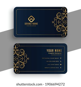 decorative premium black and gold business card