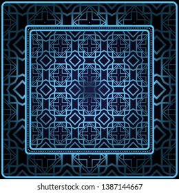 Decorative print with geometric pattern. Vector illustration.