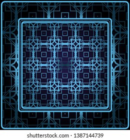 Decorative print with geometric pattern. Vector illustration.