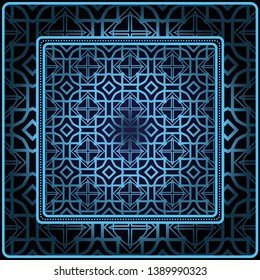 Decorative print with geometric pattern. Vector illustration.