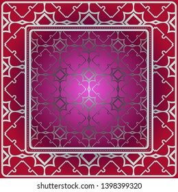 Decorative print with geometric pattern. Vector illustration.