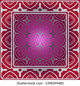 Decorative print with geometric pattern. Vector illustration.