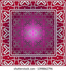 Decorative print with geometric pattern. Vector illustration.