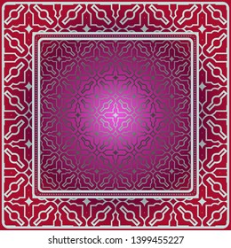 Decorative print with geometric pattern. Vector illustration.