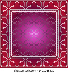 Decorative print with geometric pattern. Vector illustration.