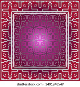 Decorative print with geometric pattern. Vector illustration.