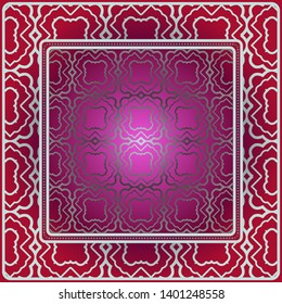 Decorative print with geometric pattern. Vector illustration.