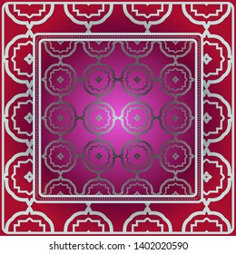 Decorative print with geometric pattern. Vector illustration.